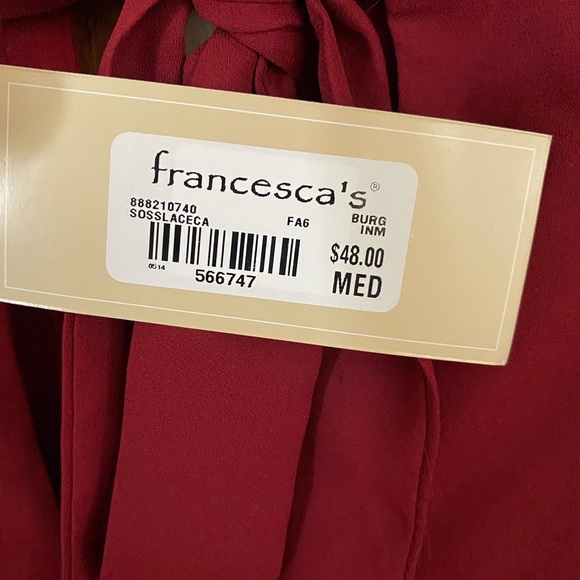 NWT Francesca’s Burgundy Dress - Size M - Picture 3 of 3